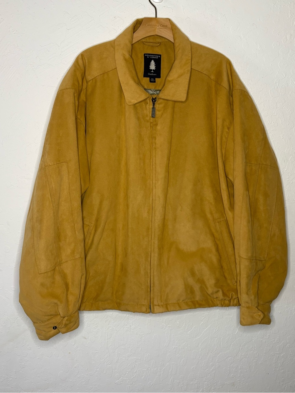 Roundtree & Yorke Outdoors Mens XXL Brown Tan Jacket Zip‎ Pockets Quilted Inside